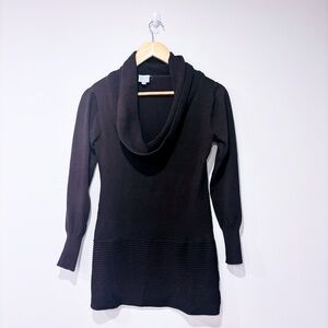 SUZY SHIER Brown knit tunic sweater | Cowl neck cozy style | X-Small •